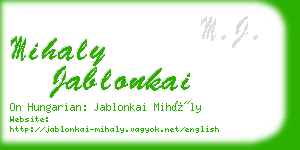 mihaly jablonkai business card